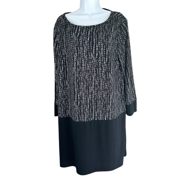 Windsmoor Women's Midi Dress Long sleeve Print Black Size 16 Business casual - Picture 2 of 12